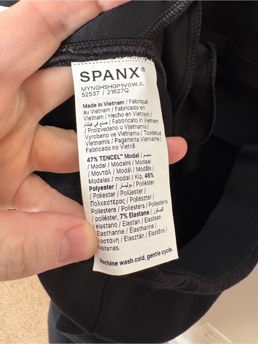 Spanx AirEssentials Tie Waist Jumpsuit Wide Leg Crop Soft Modal In Black Size L - Picture 9 of 10